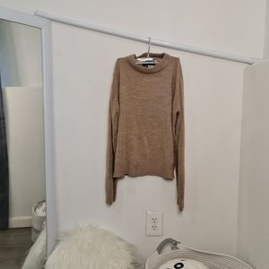 High neck tan sweater